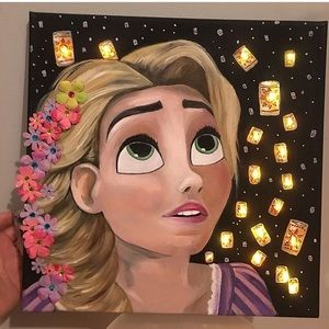 Rapunzel Hand Painted LED Light Up Wall Art